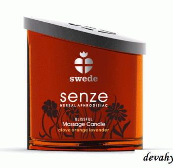 Секс шоп (интим магазин) Массажная свеча Swede Senze Massage Candle Blissful, 150 мл для чувственных ощущений
