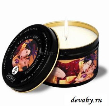 Секс шоп (интим магазин) Вкусная массажная Свеча Shunga Экзотические фрукты,200 мл