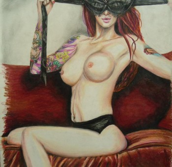 Эротические рисунки Красивые обнажённые женщины на эротических рисунках