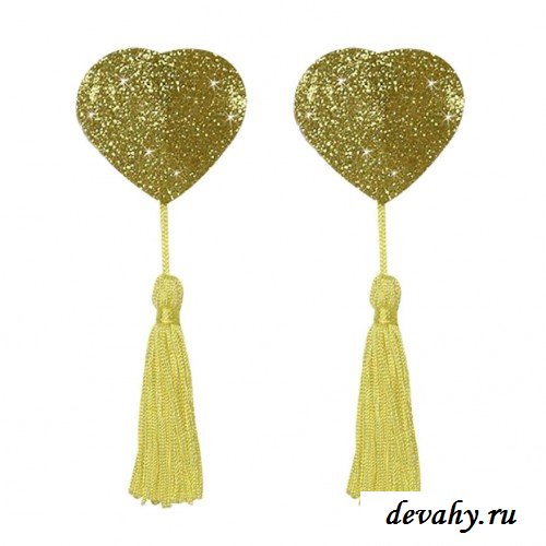 Накладки на Соски с кисточками - Hollywood Tassels, золотистые