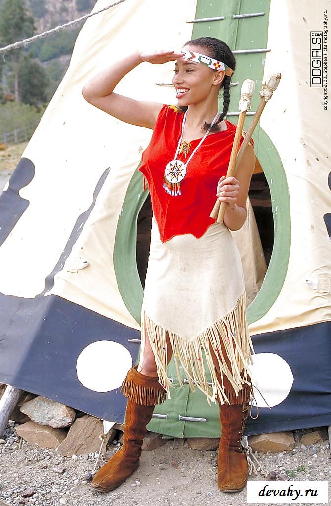 Индейская эротика коренной американки с мохнатой пиздой